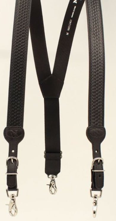 Nocona Belt Mens Basic Basket Leather Suspender Brown/Black - Double C Western SupplyM &amp; F