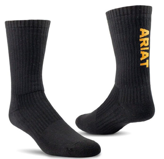 Premium Ringspun Cotton Crew Work Sock 3 Pair Pack - Double C Western SupplyAriat