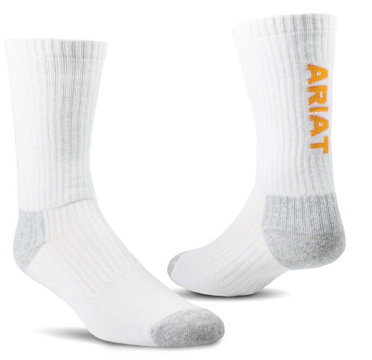 Premium Ringspun Cotton Crew Work Sock 3 Pair Pack - Double C Western SupplyAriat