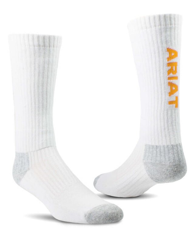 Premium Ringspun Cotton Mid Calf Work Sock 3 Pair Pack - Double C Western SupplyAriat