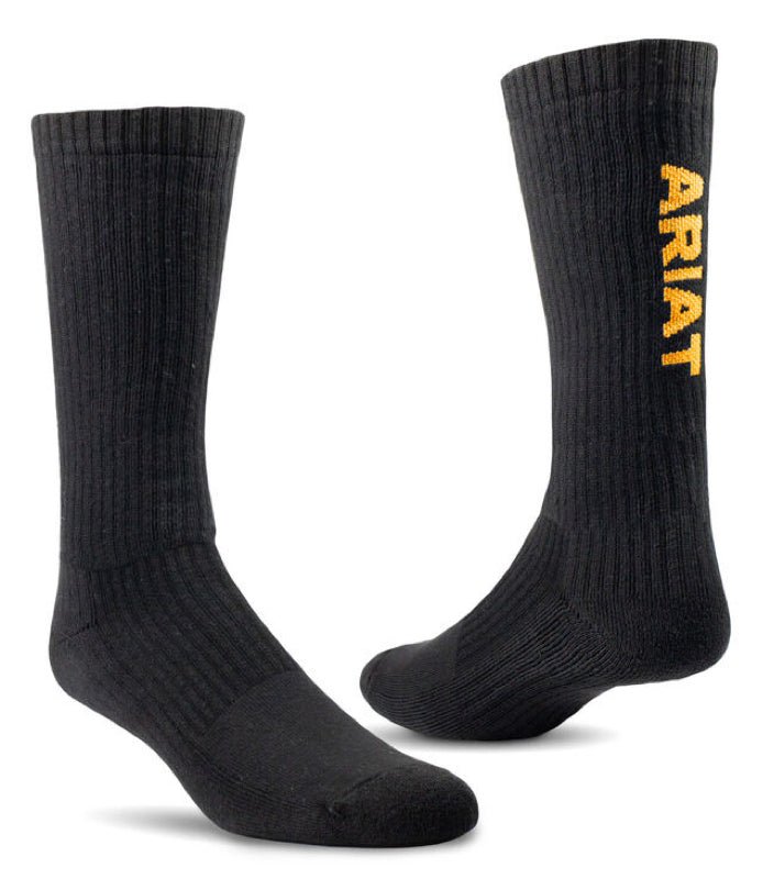 Premium Ringspun Cotton Mid Calf Work Sock 3 Pair Pack - Double C Western SupplyAriat