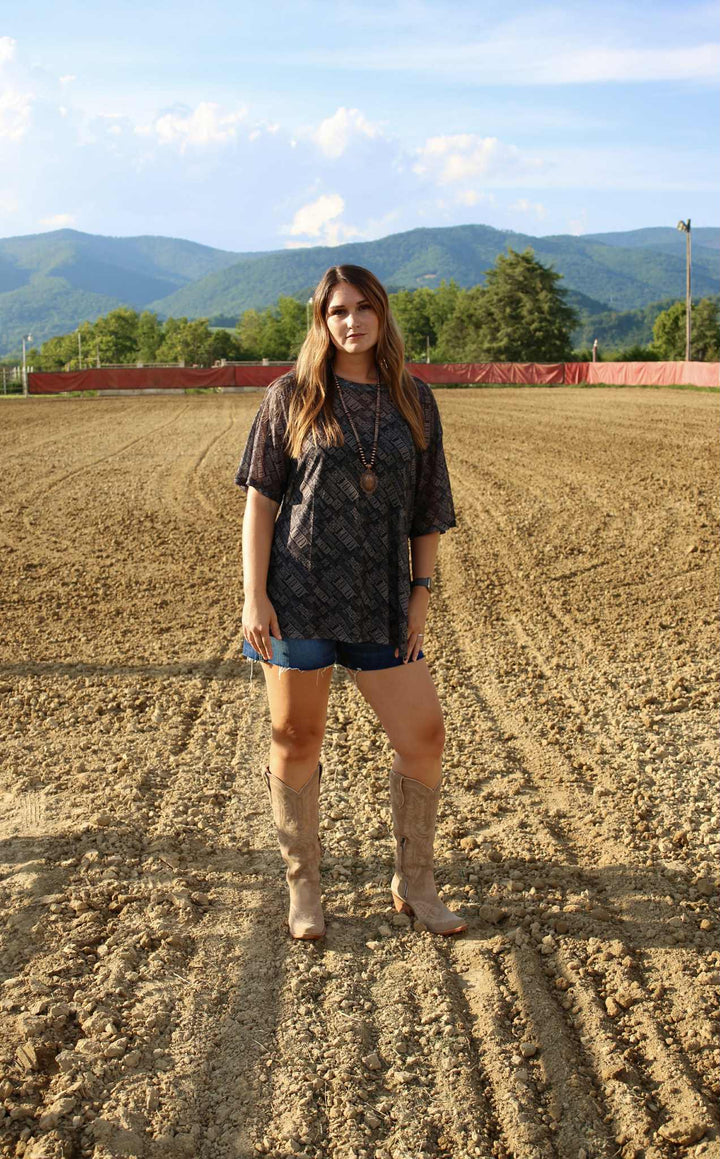 Quote Me Cowboy Mesh Top - Double C Western Supply2 Fly