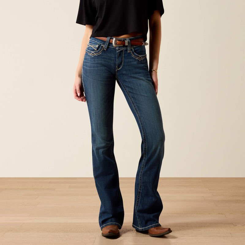 R.E.A.L. Mid Rise Stretch Entwined Festival Boot Cut Jean 10025286 - Double C Western SupplyAriat