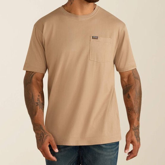Rebar Cotton Strong Standard Pocket T-Shirt 10071290 GREIGE - Double C Western SupplyAriat