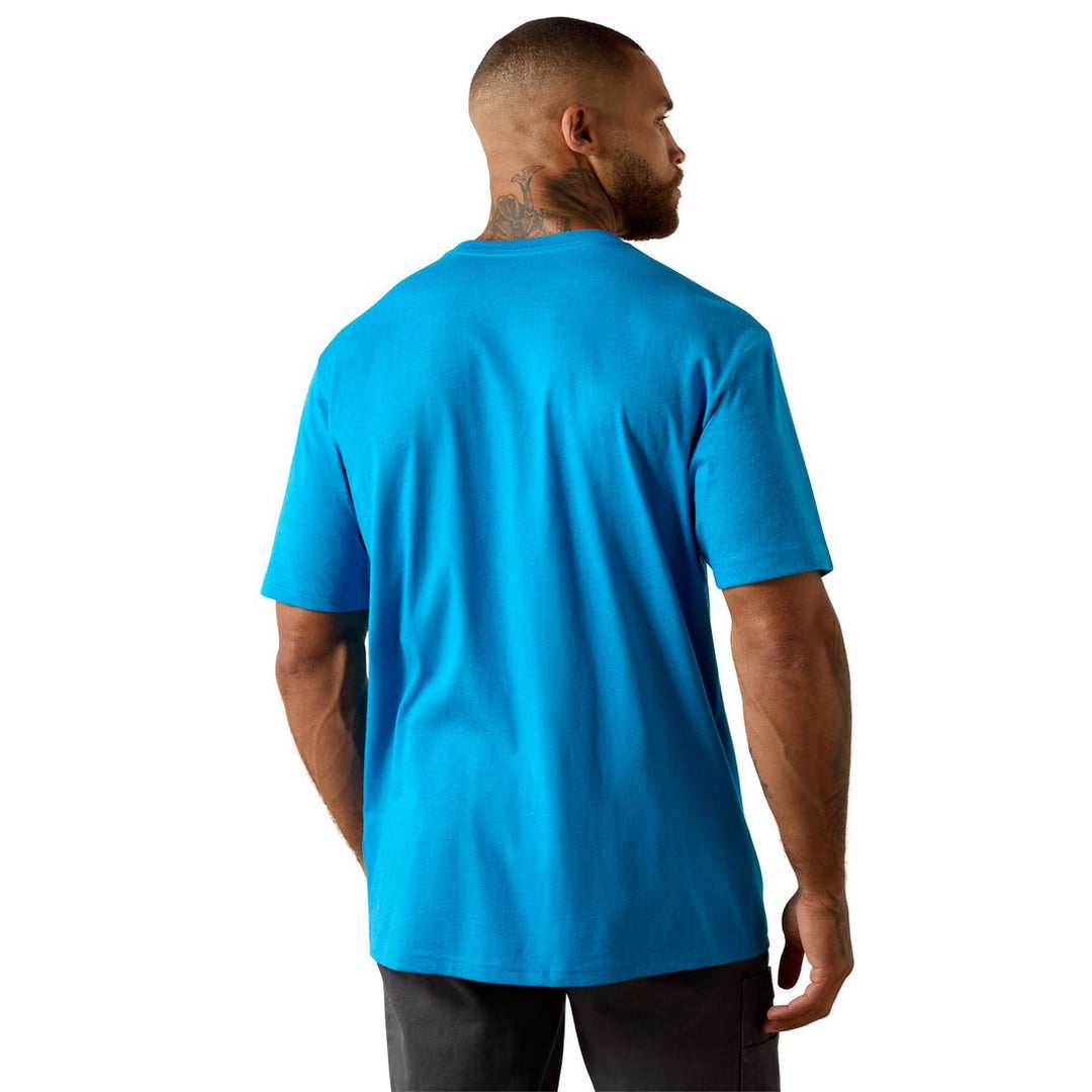 Rebar Cotton Strong Standard Pocket T-Shirt Methyl Blue Heather 10071293 - Double C Western SupplyAriat