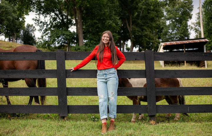 Red Quarter Button Down Long Sleeve Shirt - Double C Western SupplyDouble C Western Supply