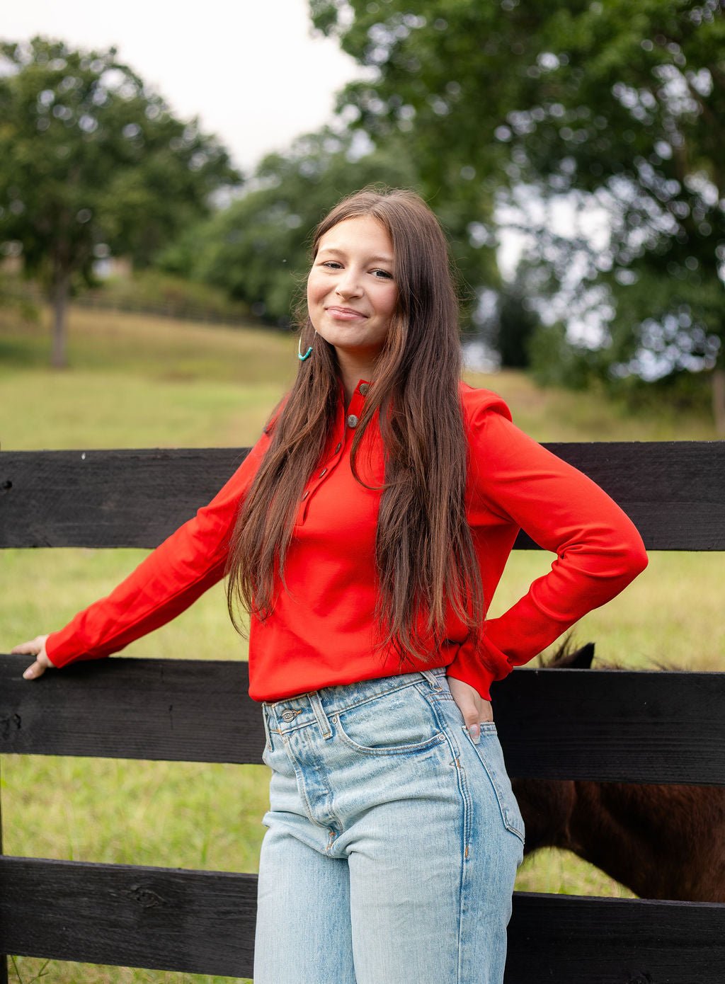 Red Quarter Button Down Long Sleeve Shirt - Double C Western SupplyDouble C Western Supply