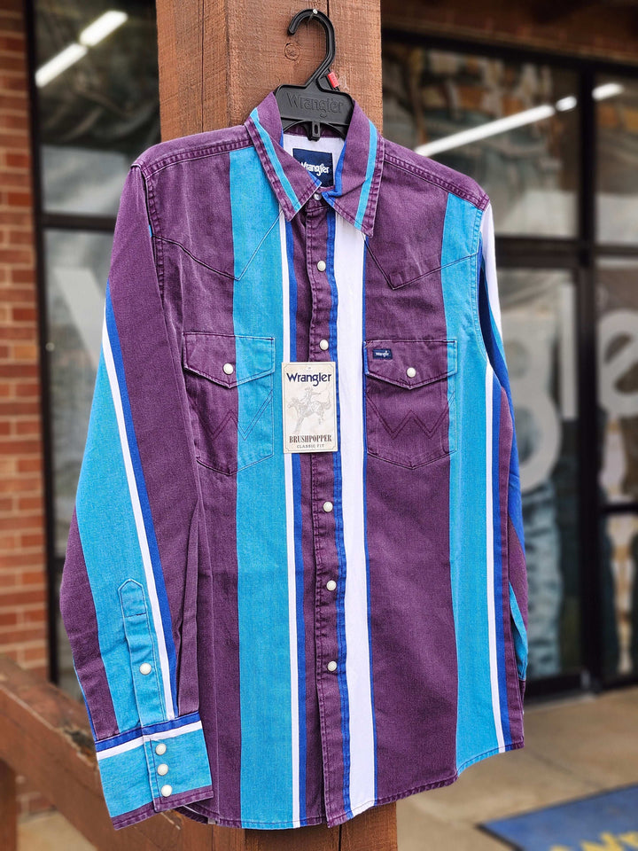 Wrangler® Long Sleeve Brushpopper Vintage Shirt - Regular Fit - Purple 112375225 Shirt Wrangler