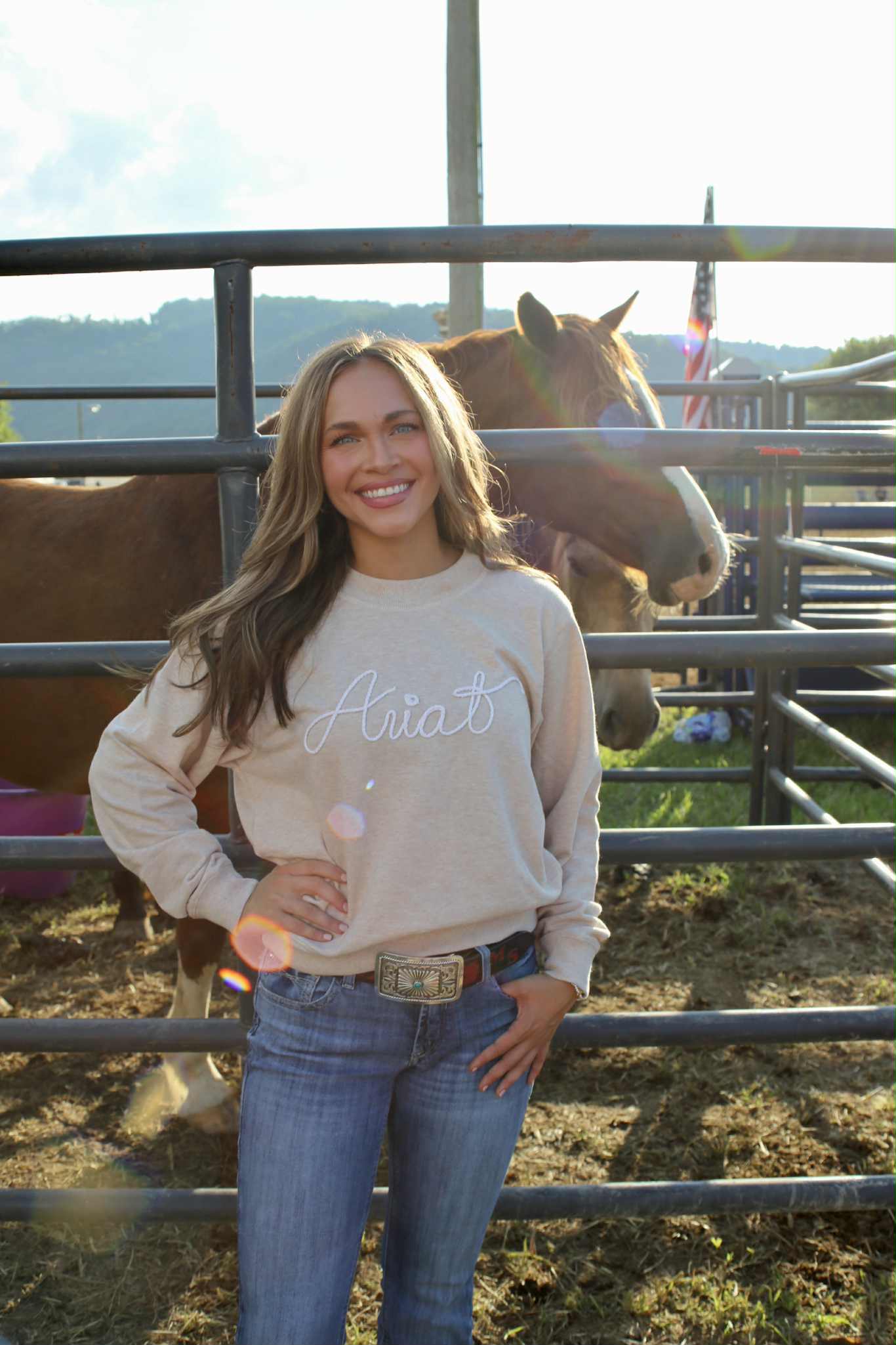 Women's Essential Crew Sweatshirt Oatmeal - 10062736 Sweatshirt ariatwomens Ariat