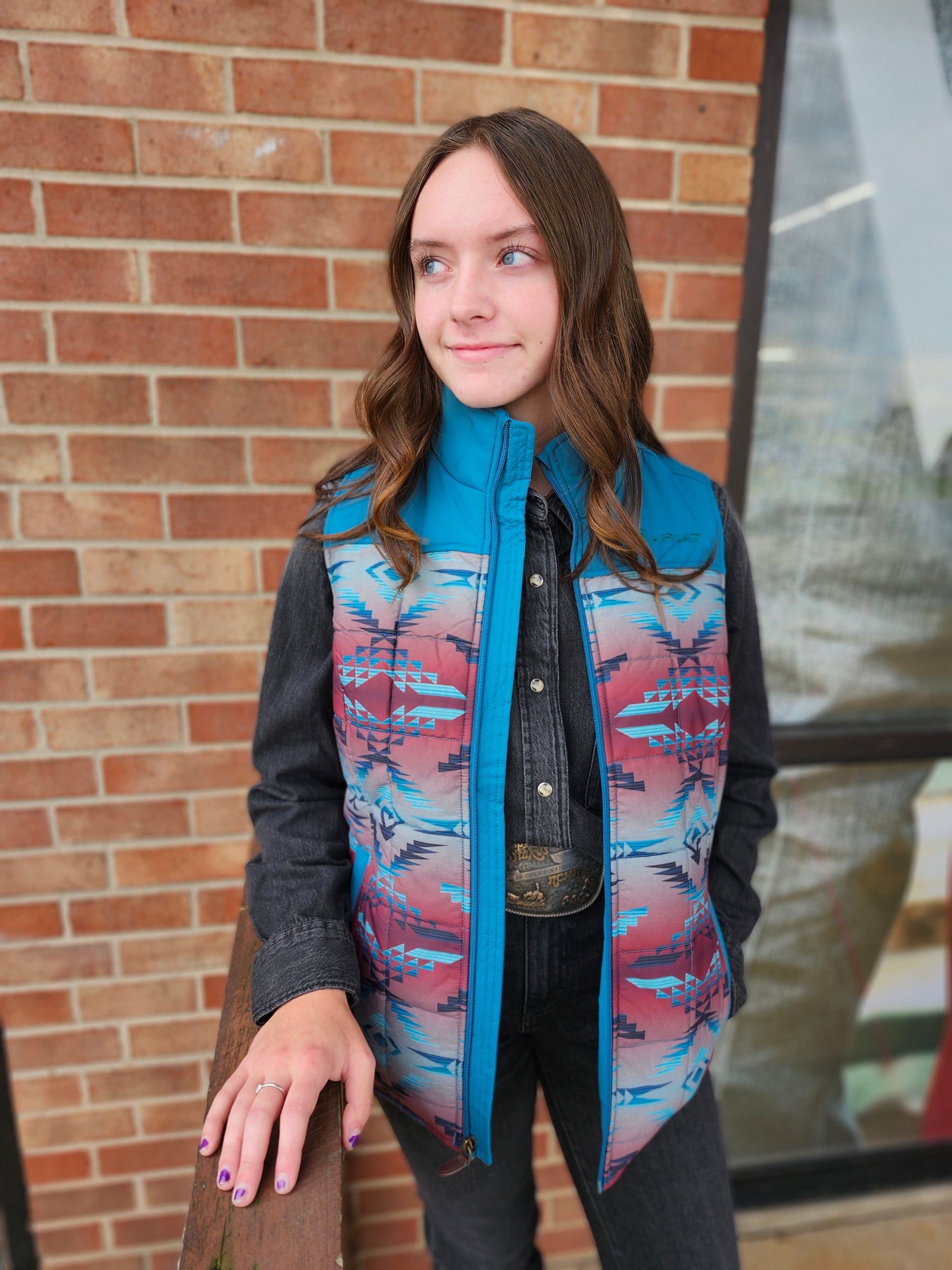 Women's REAL Crius Vest Dragonfly/Inez Blanket Print - 10062552 Chap & Vest ariatwomens Ariat