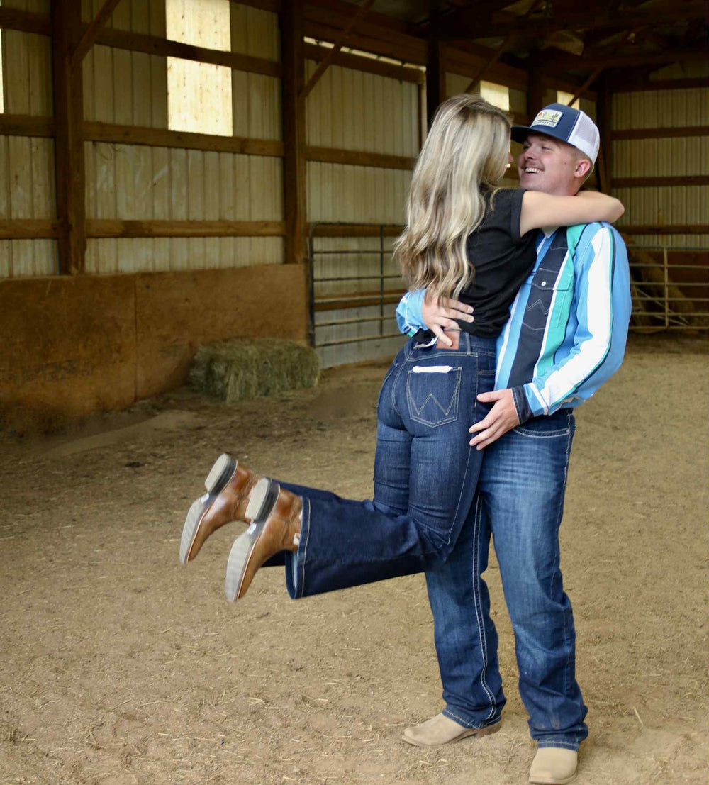 Wrangler® Vintage Inspired Long Sleeve Shirt - Classic Fit - Blue Multi Stripe 112368191 Shirts & Tops Wrangler