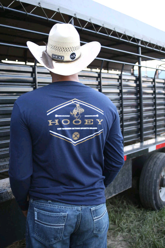 Hooey Rocks Men's Maritime Navy Crew Neck HT1885NV Shirt Hooey