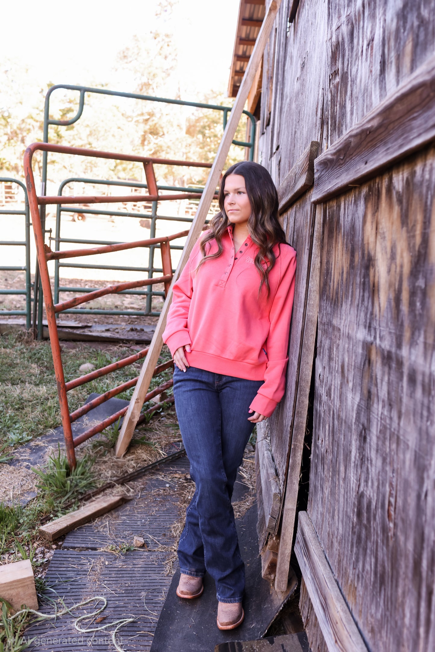 Wrangler Retro® Sweatshirt Half Snap - Pink 11237142 Sweatshirt Wrangler