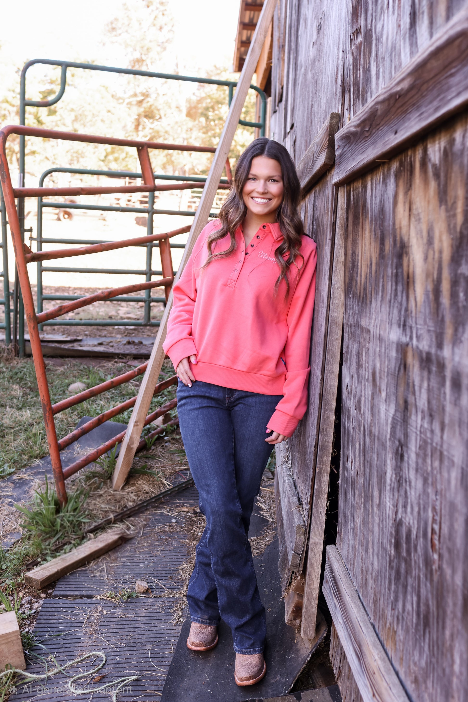 Wrangler Retro® Sweatshirt Half Snap - Pink 11237142 Sweatshirt Wrangler