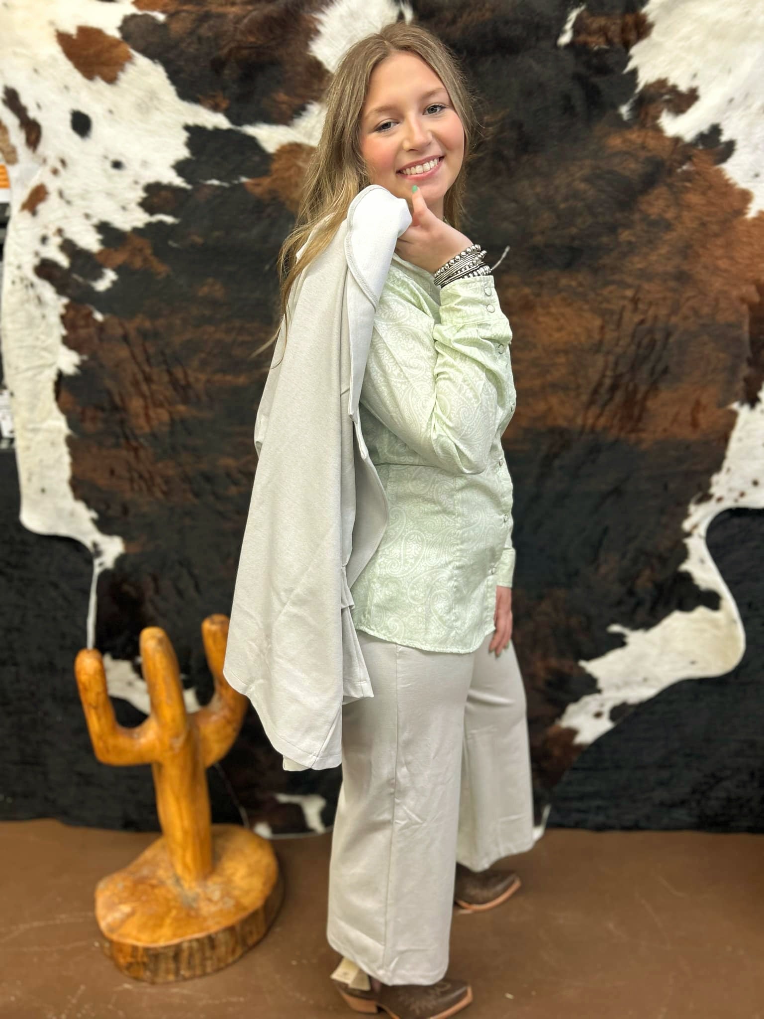 3/4 Sleeve Blazer: Pearl Gray Blazer Women's Dear Scarlett