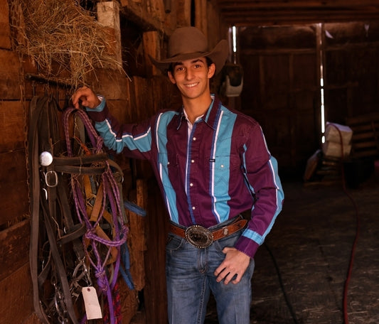 Wrangler® Long Sleeve Brushpopper Vintage Shirt - Regular Fit - Purple 112375225 Shirt Wrangler