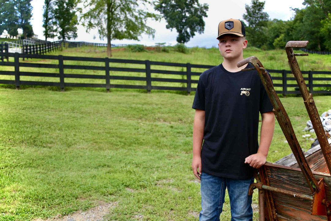 Youth Ariat Gramps Tractor T-Shirt Black - 10062408 Boys Shirt ariat ARIATKIDS boys Ariat