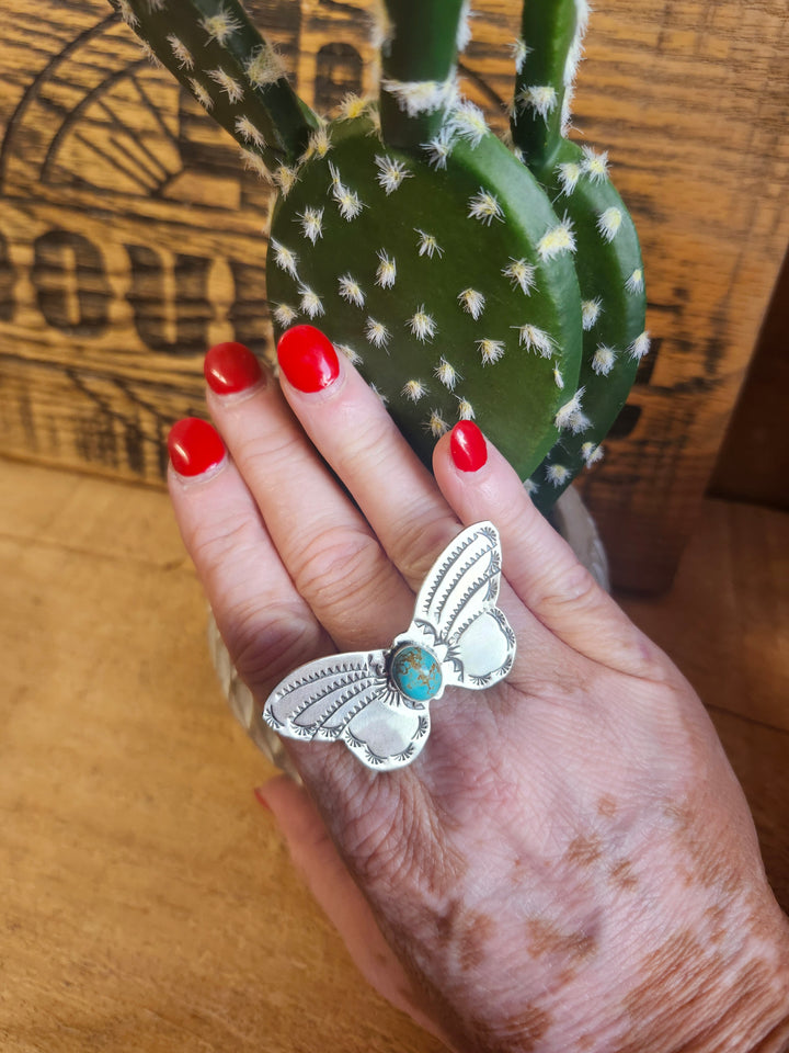 Genuine Turquoise Butterfly Ring