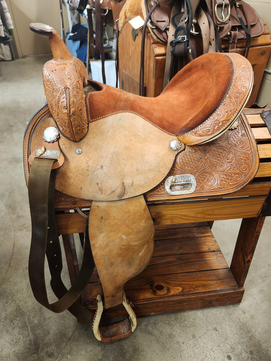 15"Circle Y NBHA Barrel Saddle (like new) Double C Western Supply