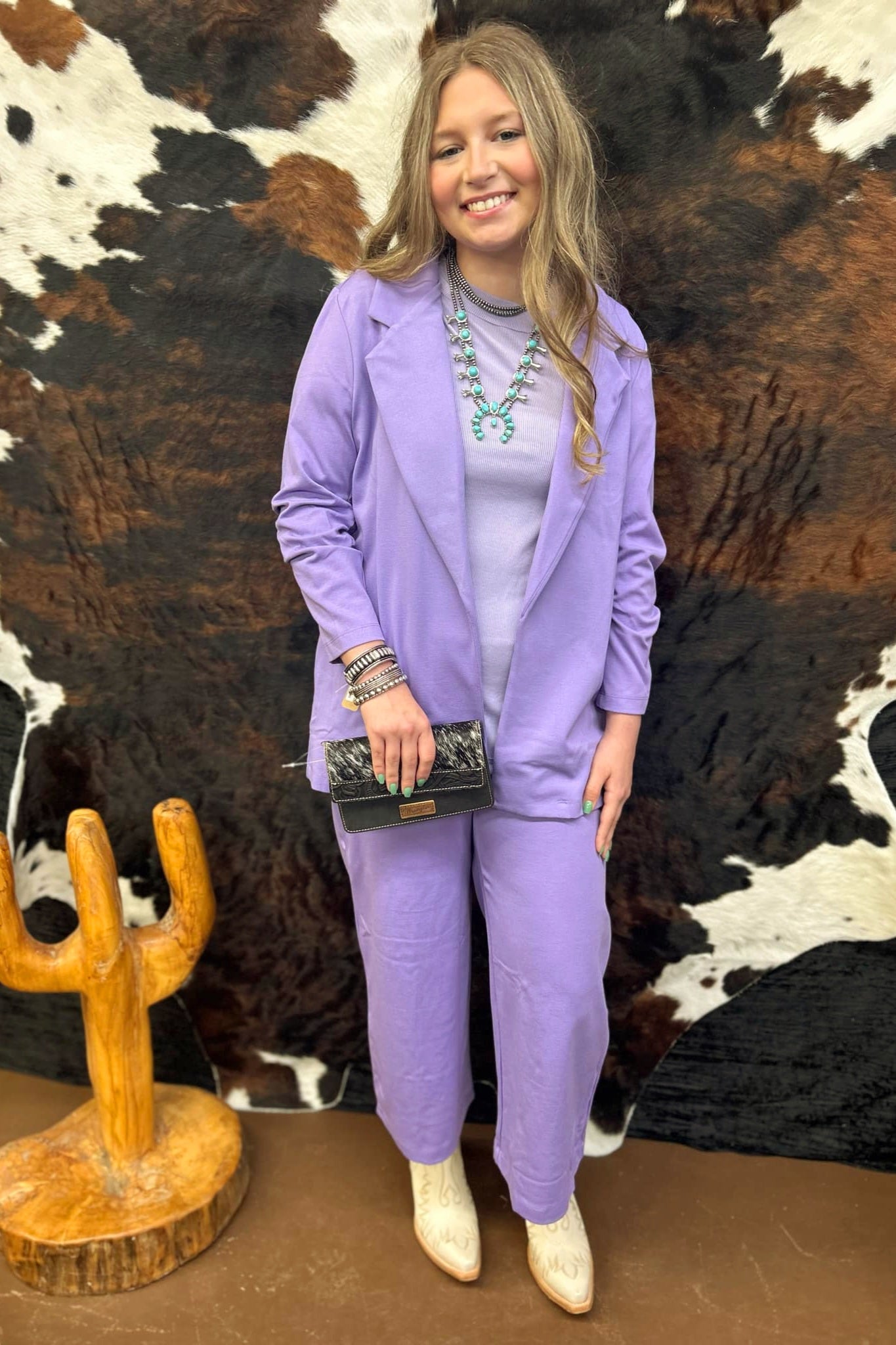 3/4 Sleeve Blazer: Violet Blazer Women's Dear Scarlett