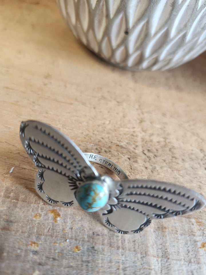 Genuine Turquoise Butterfly Ring
