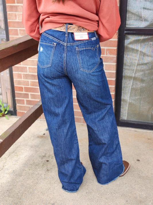 Women's Skylar Wide Leg - Dark Stone Jeans Women's Cinch