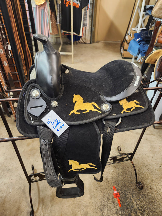 12" Black Lightweight Pony Saddle Double C Western Supply