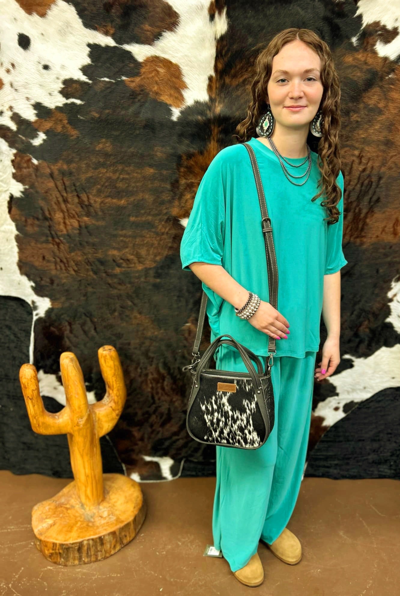 Flowy Top + Wide Leg Set TRVSET-COASTAL: Emerald Outfit Set Women's Dear Scarlett