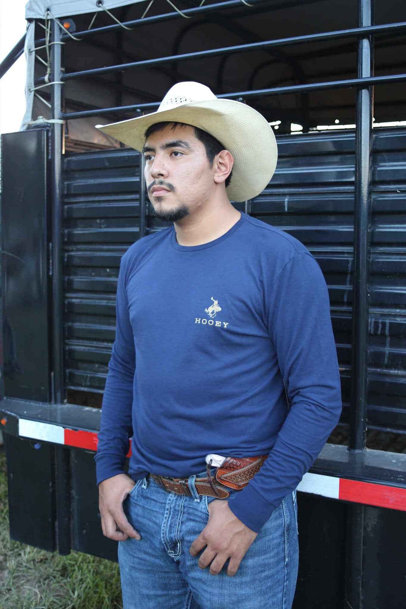 Hooey Rocks Men's Maritime Navy Crew Neck HT1885NV Shirt Hooey