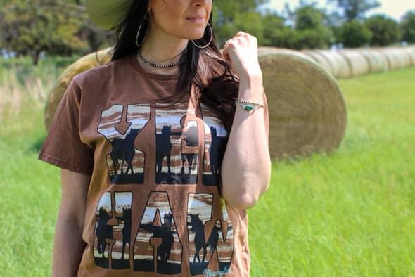 Wrangler® Short Sleeve T-Shirt - Girlfriend Fit - Cacao Nibs 112366374 T Shirt Wrangler
