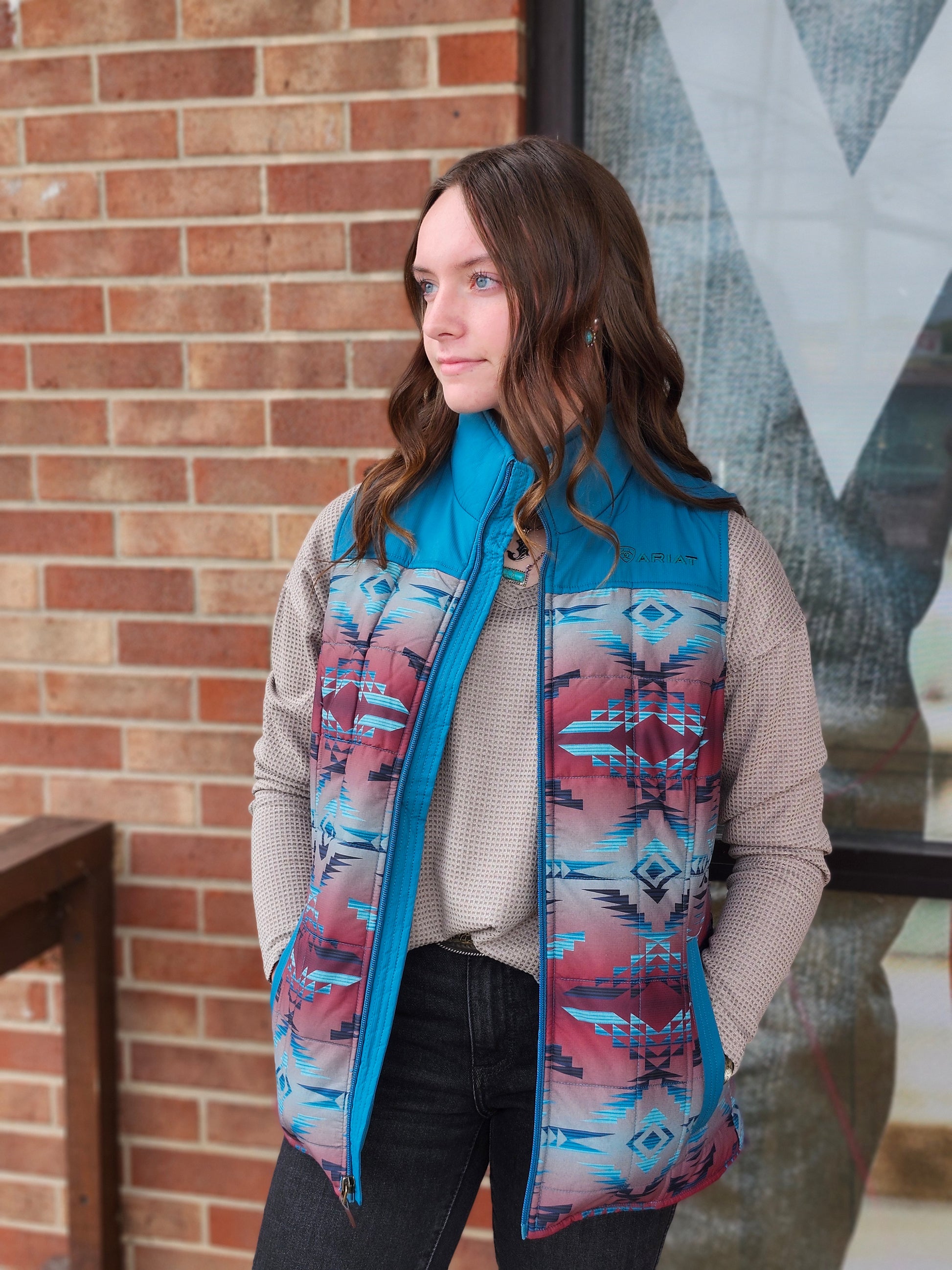 Women's REAL Crius Vest Dragonfly/Inez Blanket Print - 10062552 Chap & Vest ariatwomens Ariat