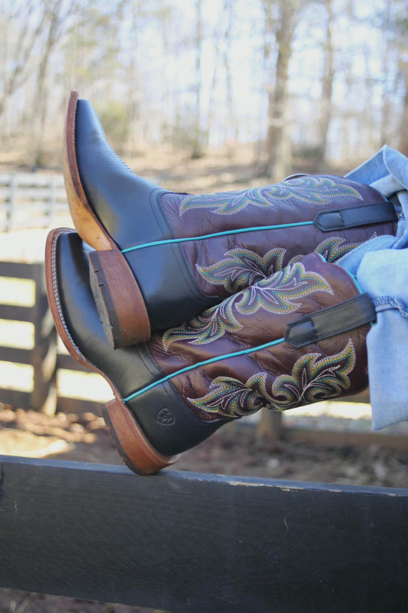 WMS County Lane Wide Square Toe Western Boot BASIC BLACK 10074376 Boots Ariat