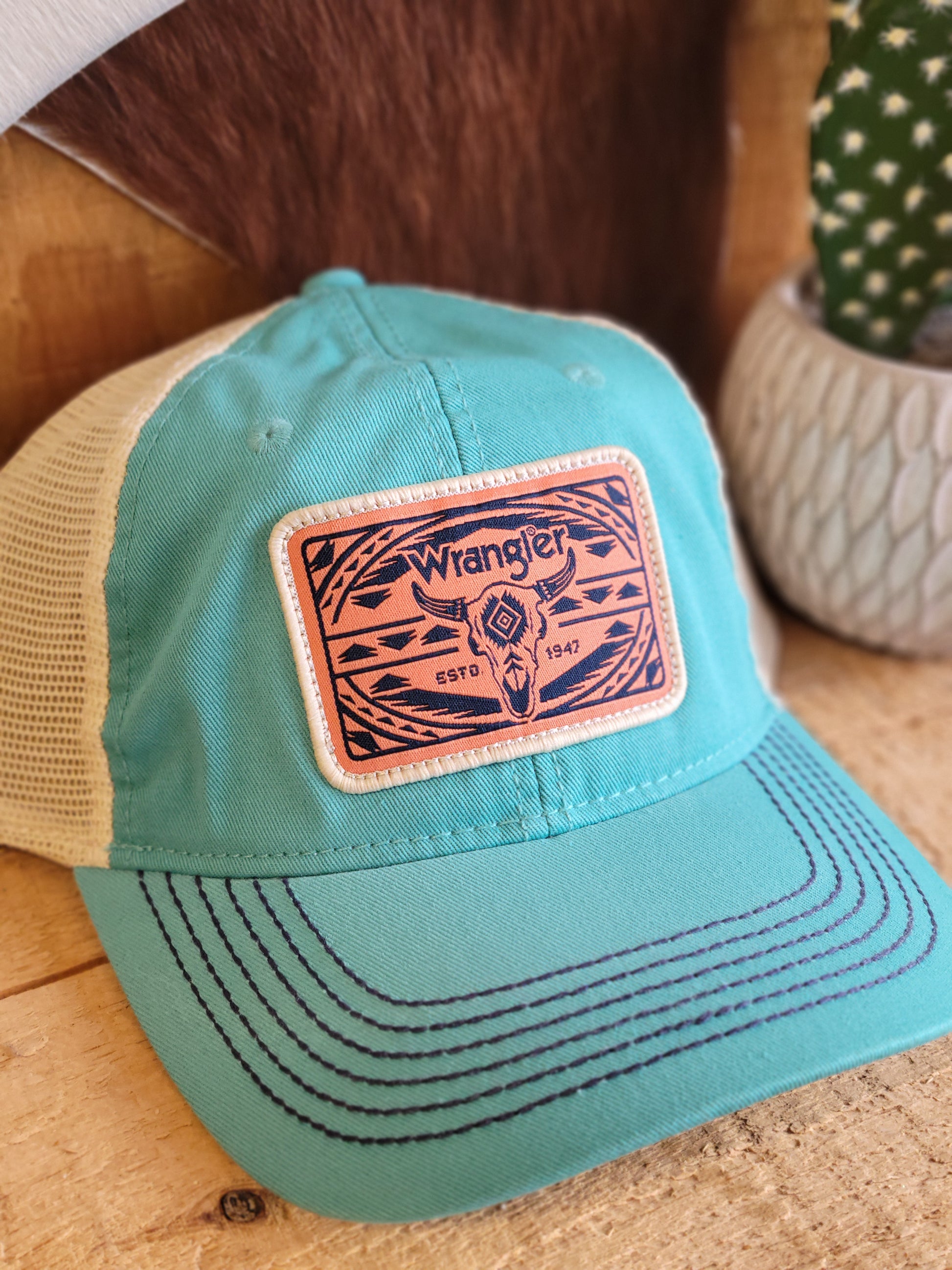 Wrangler Teal Skull Cap Cap WRANGLER