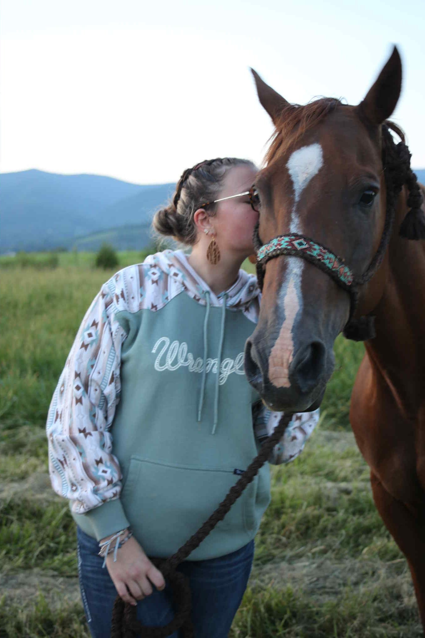 Wrangler Retro® Punchy Sweatshirt Hoodie - Green 112367330 Hoodie Wrangler