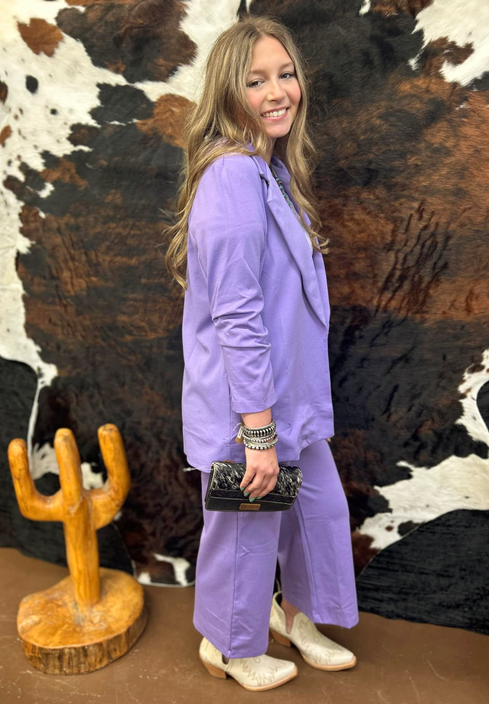 3/4 Sleeve Blazer: Violet Blazer 60% off Women's Dear Scarlett