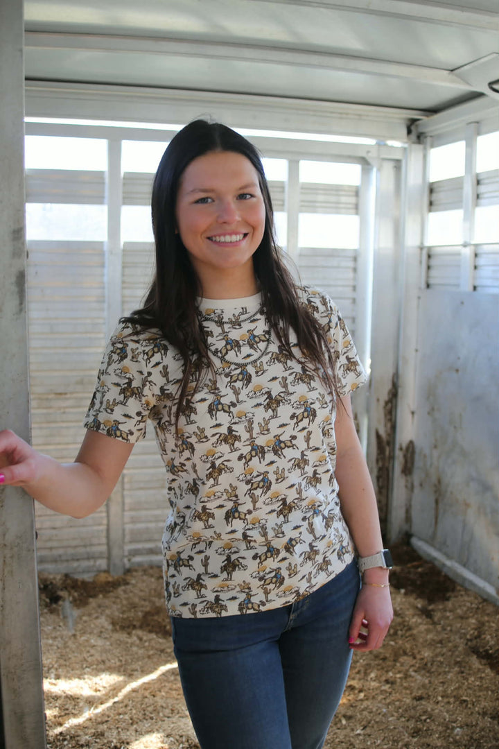 Wrangler Retro® Vintage Knit Tee - Cream - 112375050 Shirt Women's Wrangler Wrangler