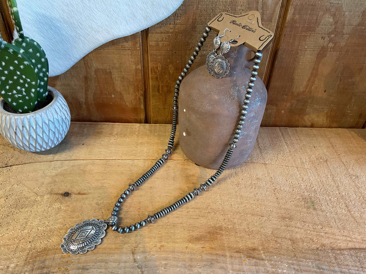 Rustic Couture Bohemian Jewelry Set Pendant Necklace - Double C Western SupplyMontana West