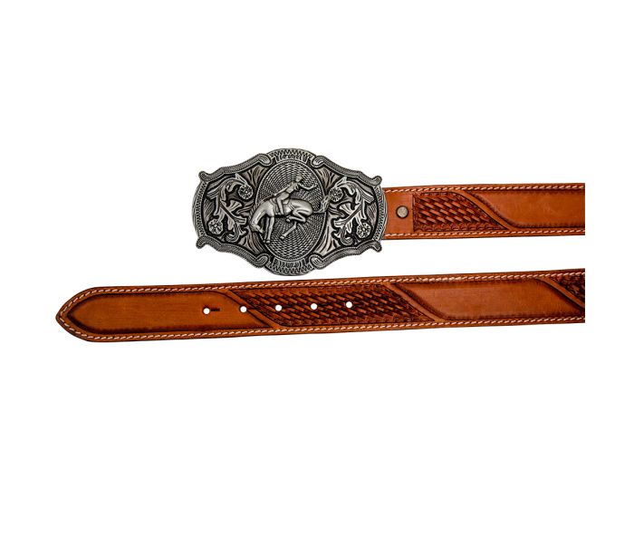 COCO-BEAN HAND-TOOLED LEATHER BELT Myra