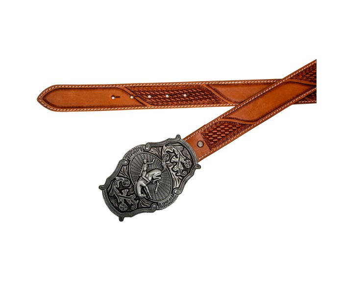 COCO-BEAN HAND-TOOLED LEATHER BELT Myra