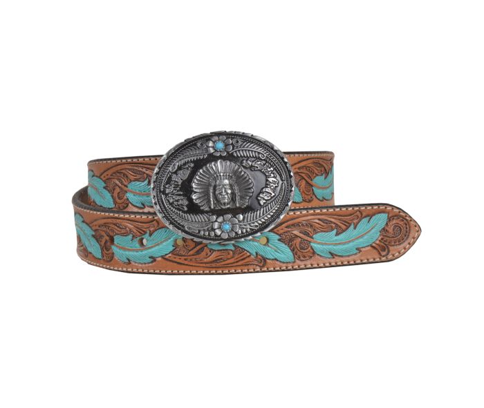 RADIANITE HAND-TOOLED LEATHER BELT Myra