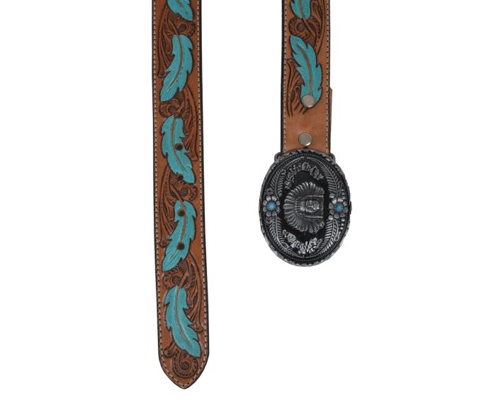 RADIANITE HAND-TOOLED LEATHER BELT Myra