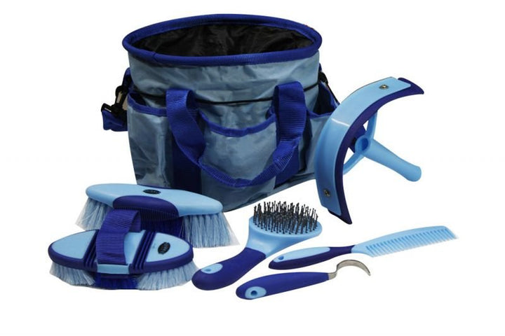 Showman 6 piece soft grip grooming kit with nylon carrying bag - Double C Western SupplyShiloh