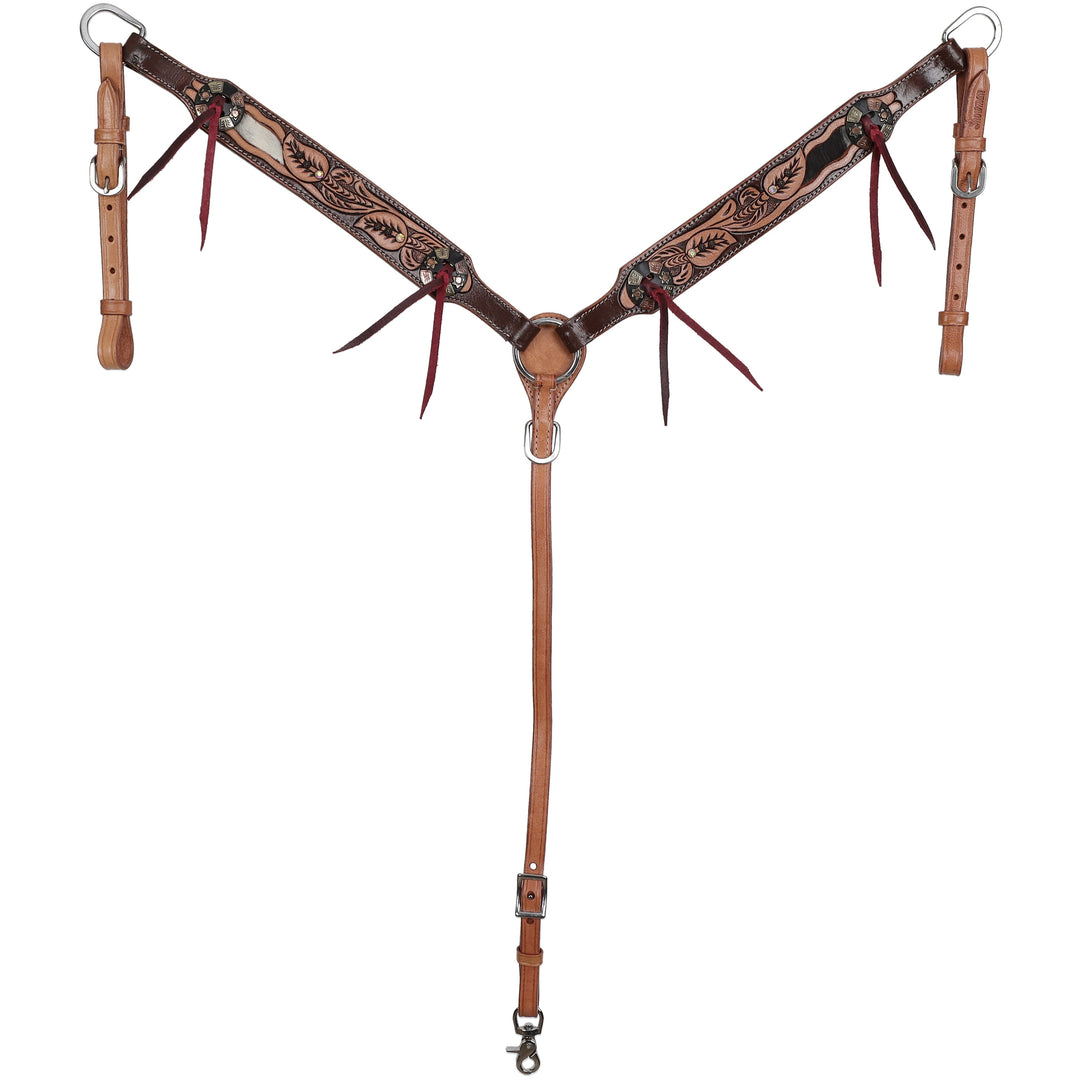 Showman Cowhide Canopy Browband Headstall and Breastcollar Set 8285 - Double C Western SupplyShiloh