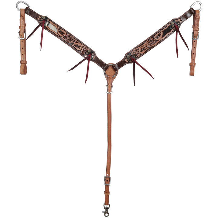 Showman Cowhide Canopy Browband Headstall and Breastcollar Set 8285 - Double C Western SupplyShiloh