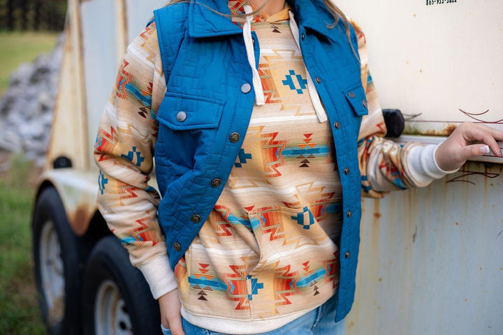 Solid Teal Quilted Vest - Double C Western SupplyDouble C Western Supply