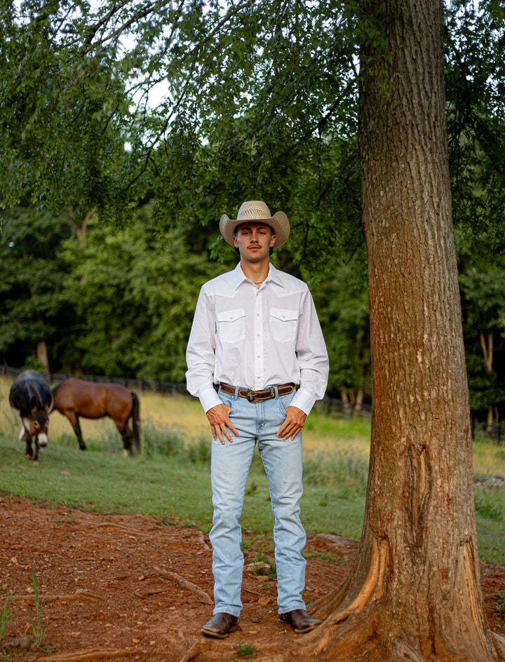 Sport Western Snap Shirt - Black And White - Double C Western SupplyWrangler