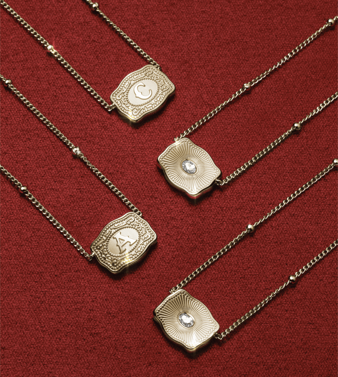 SpurWest Ultra Mini Belt Buckle Necklace (Initial) - Gold - Double C Western SupplySpurWest
