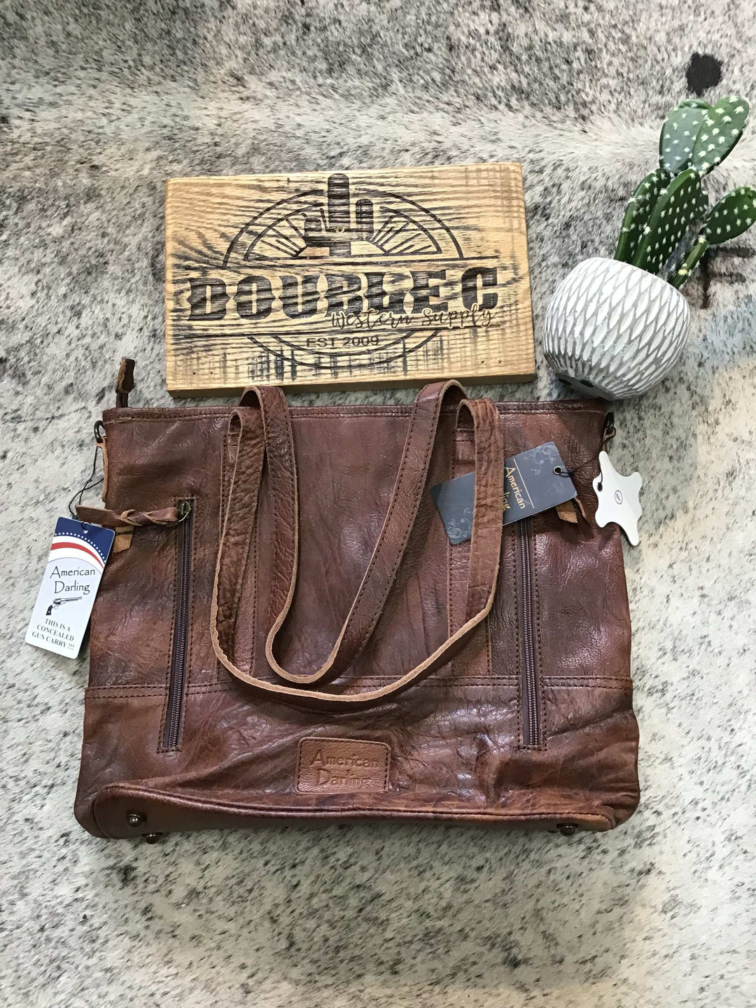 Tote Hair On Genuine Western Leather Women Bag - Double C Western Supplyamerican darling