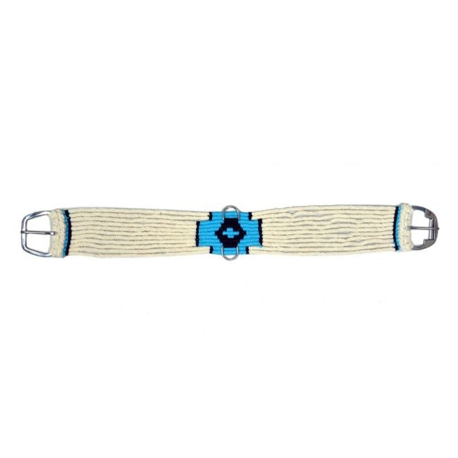 Turquoise, Black, White string girth 34" - Double C Western SupplyShowman