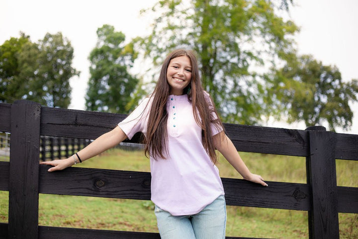 Turquoise Snap Button Down T-Shirt - Double C Western SupplyLucky &amp; Blessed